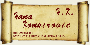 Hana Kompirović vizit kartica